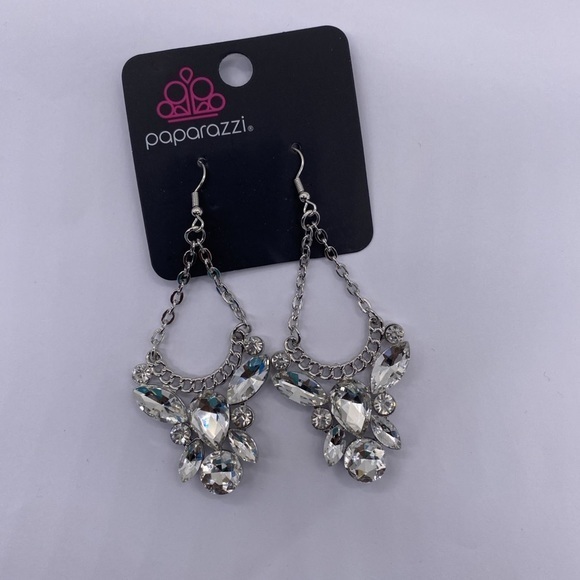 Bling Bouquets White Earrings - Item 119 - Picture 3 of 5